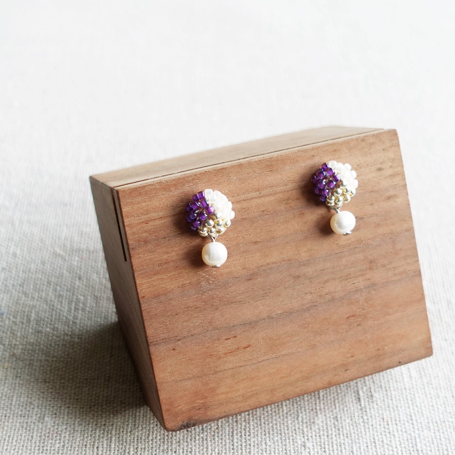 Phoebe Trio Earrings in Royal Purple Display Left