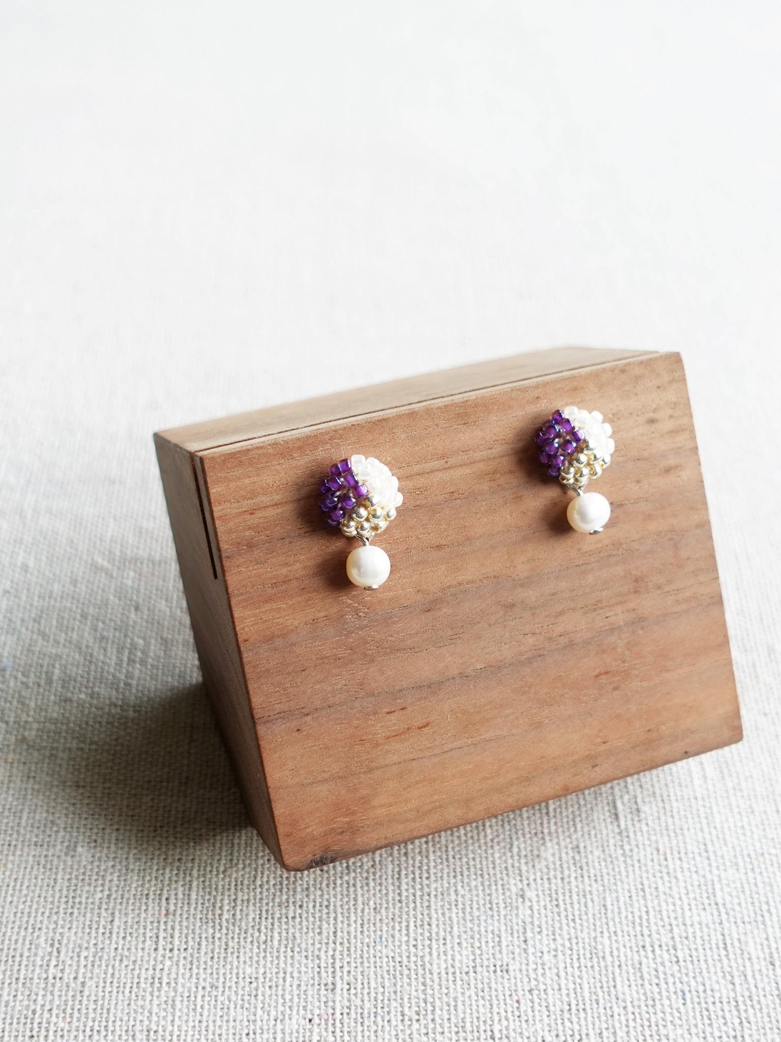 Phoebe Trio Earrings in Royal Purple Display Left