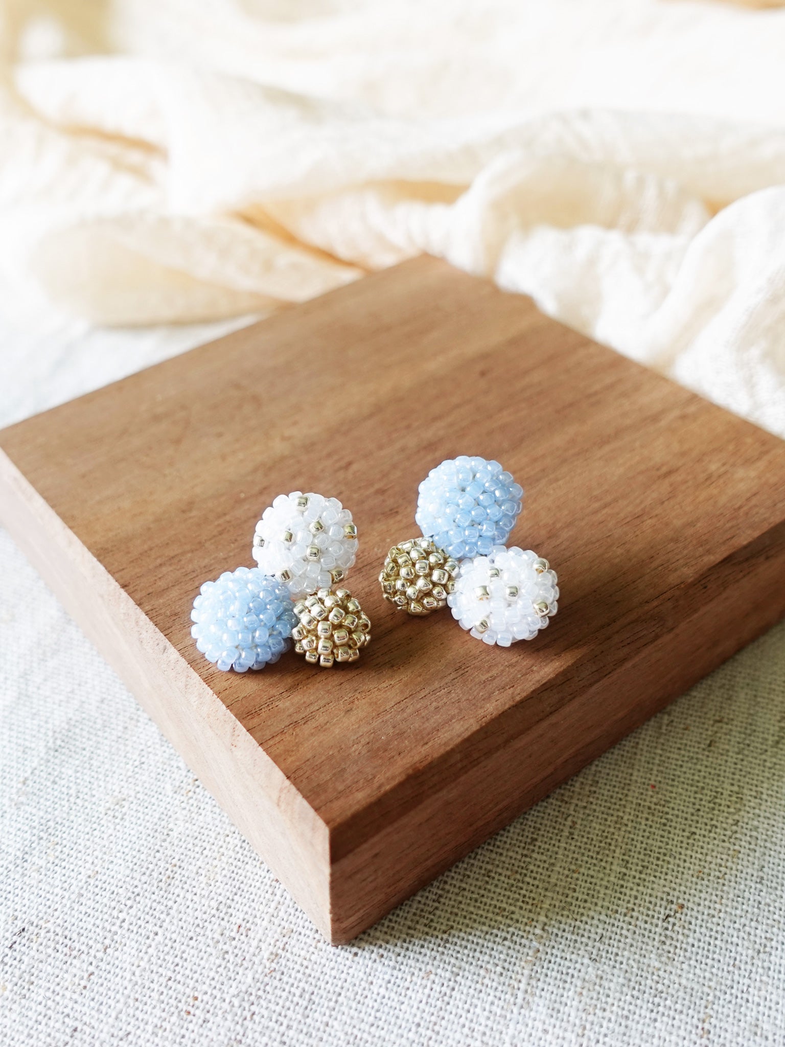 Planetarium Stud Earrings in Blue Display Front