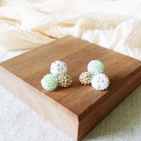 Planetarium Stud Earrings in Mint Green Display