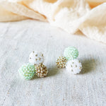 Planetarium Stud Earrings in Mint Green Front
