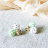 Planetarium Stud Earrings in Mint Green Front
