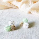 Planetarium Stud Earrings in Mint Green Left