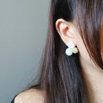 Planetarium Stud Earrings in Mint Green Model