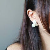 Planetarium Stud Earrings in Mint Green Model