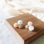 Planetarium Stud Earrings in Orange Display Right