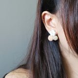 Planetarium Stud Earrings in Orange Model