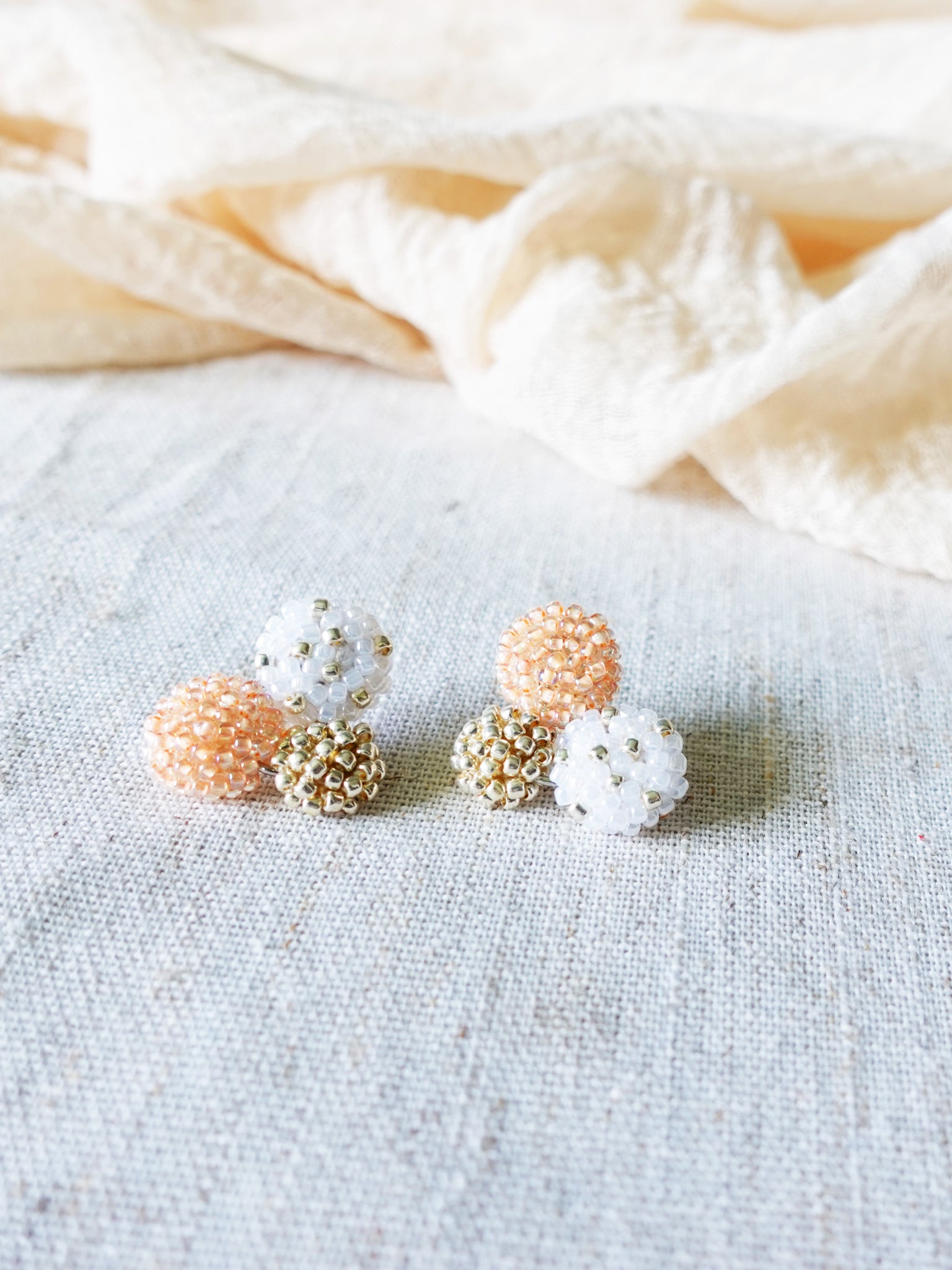 Planetarium Stud Earrings in Orange Right