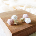 Planetarium Stud Earrings in Purple Display Left