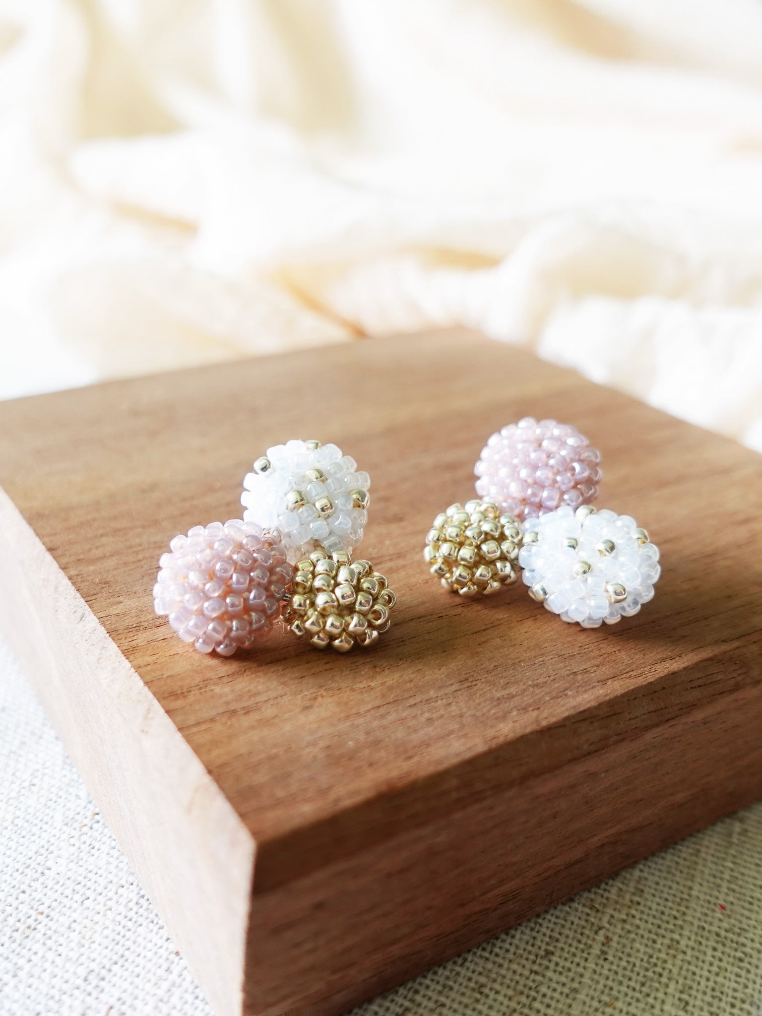 Planetarium Stud Earrings in Purple Display Left