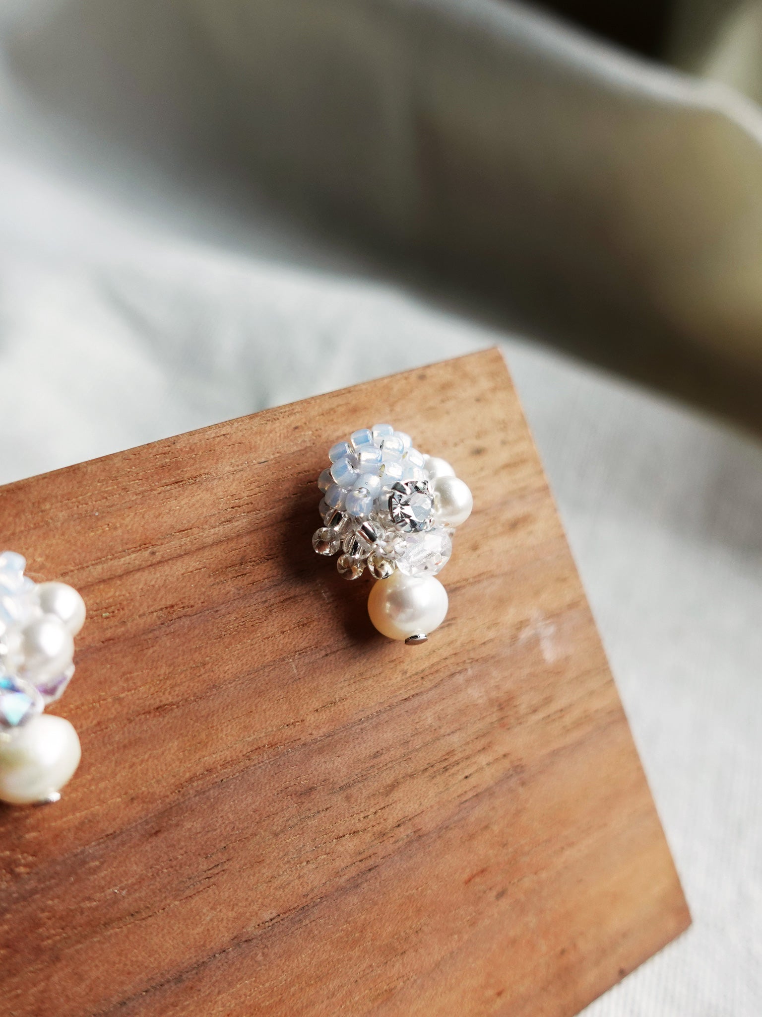 Polaris Phoebe Earrings in Grey Display Right Side
