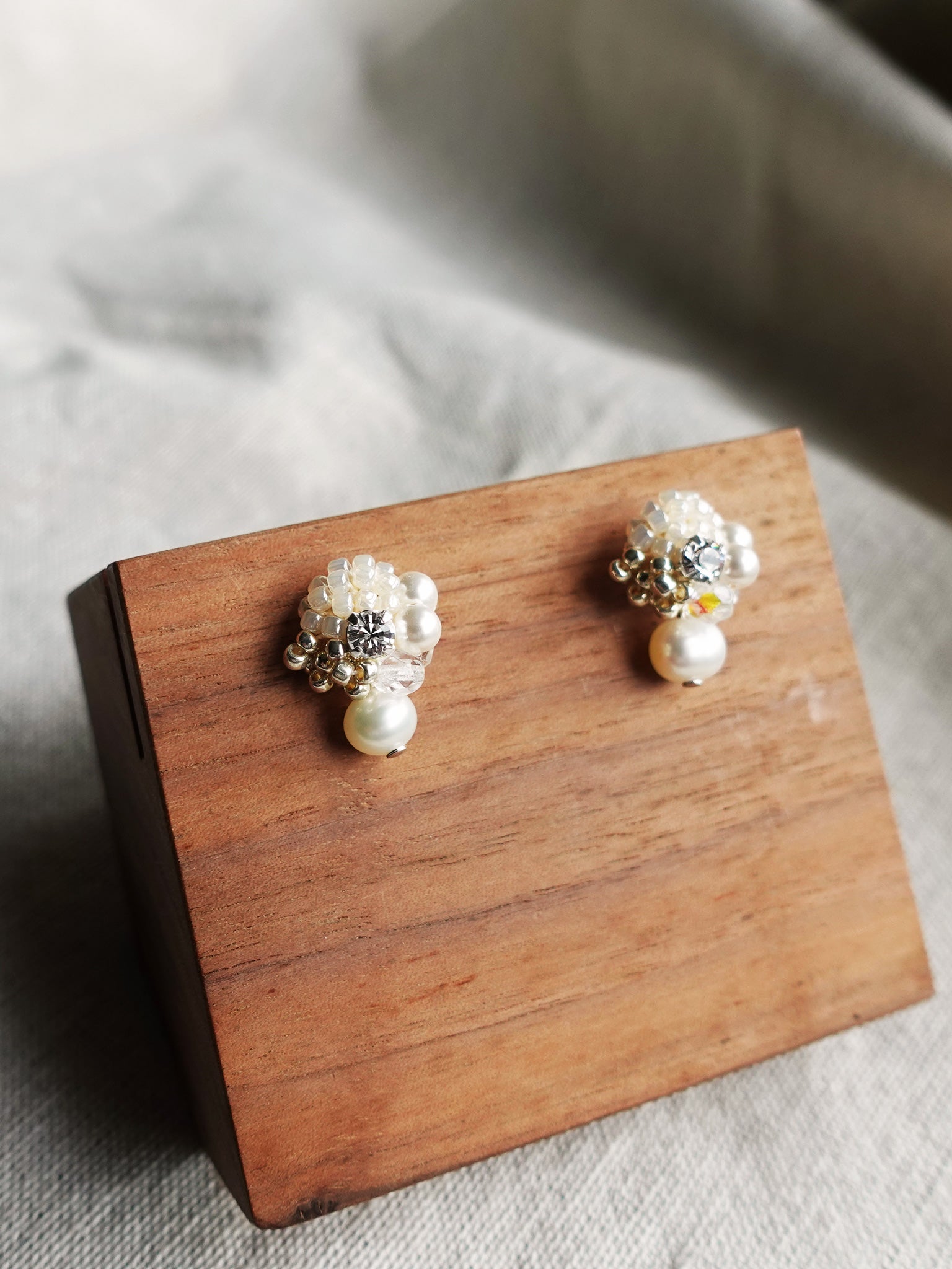 Polaris Phoebe Earrings in Ivory Display Front