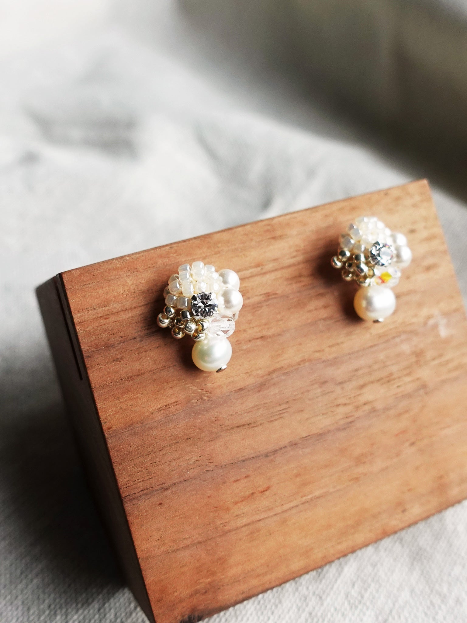 Polaris Phoebe Earrings in Ivory Display Left