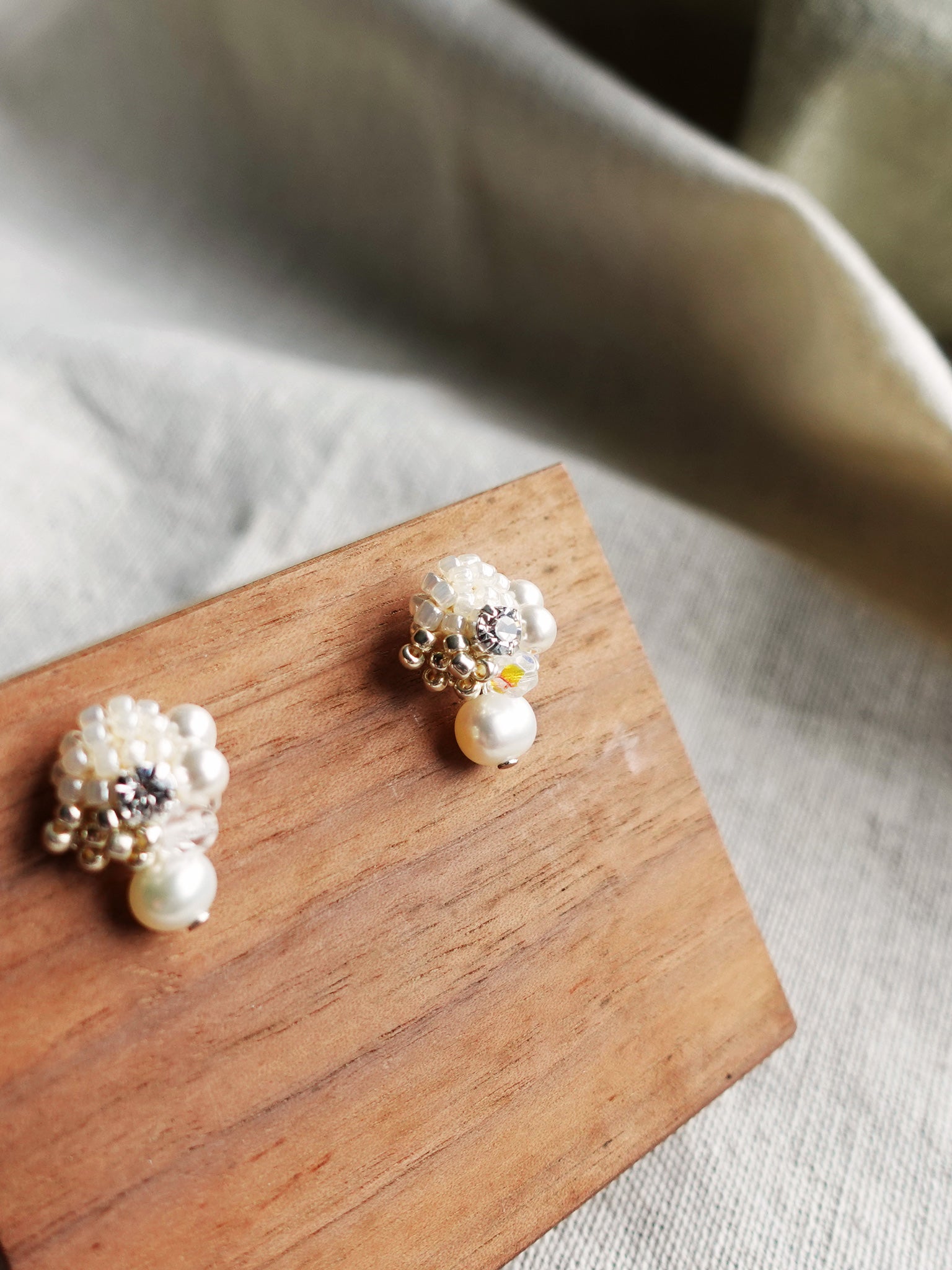 Polaris Phoebe Earrings in Ivory Display Right