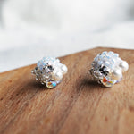 Polaris Stud Earrings in Grey Display Front