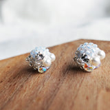 Polaris Stud Earrings in Grey Display Front
