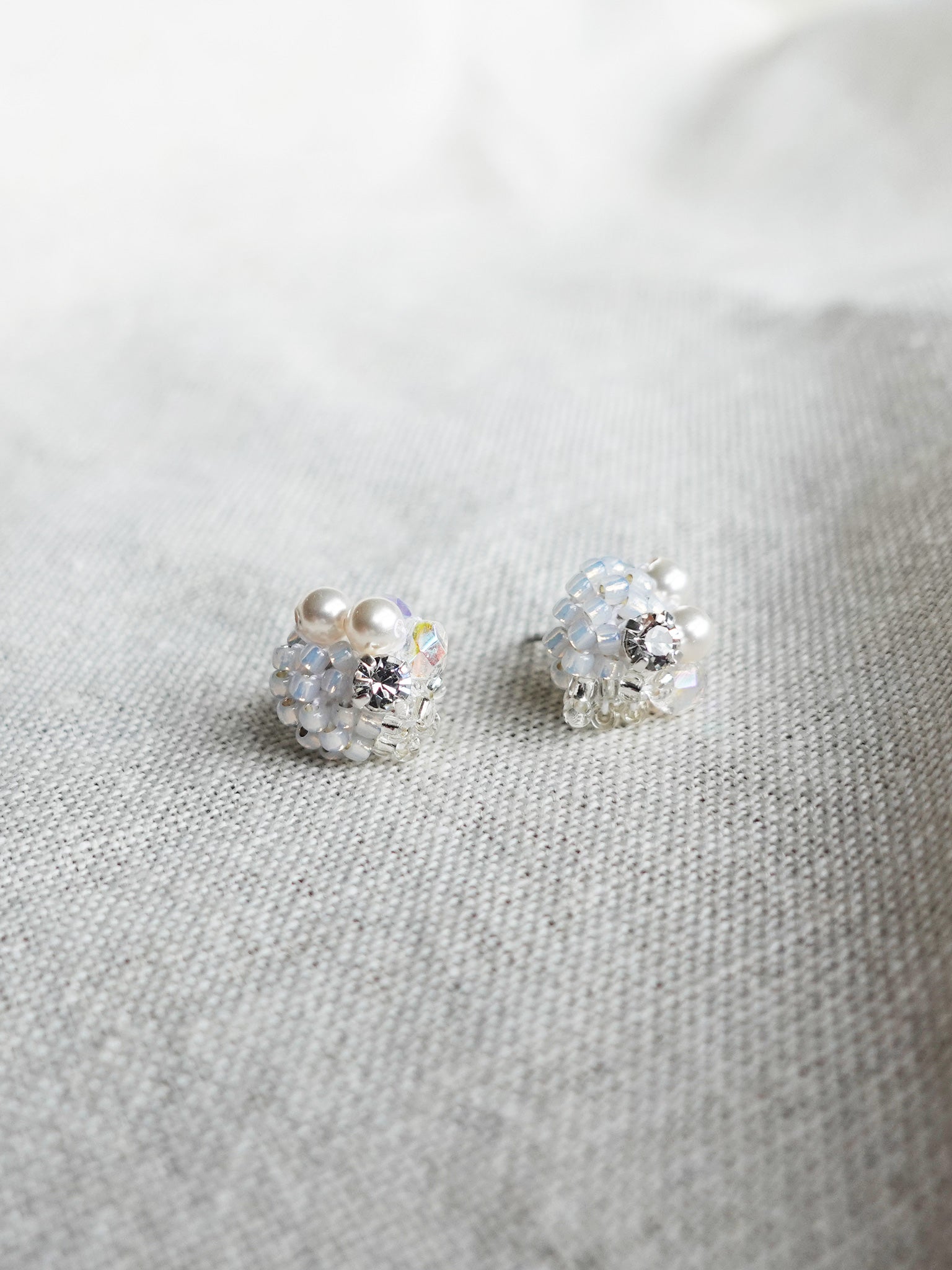 Polaris Stud Earrings in Grey Front