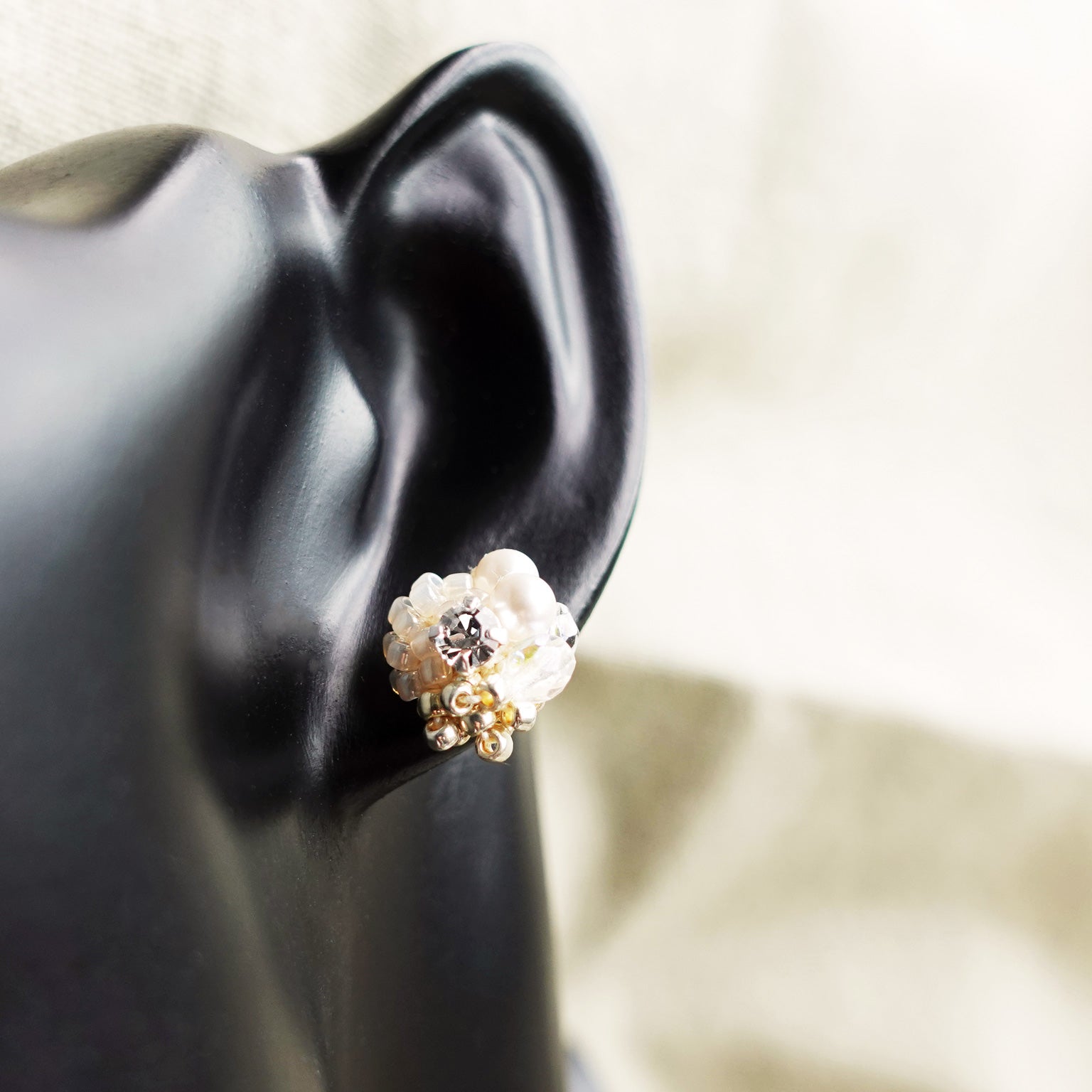Polaris Stud Earrings in Ivory Bust