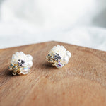 Polaris Stud Earrings in Ivory Display Front
