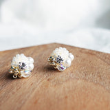 Polaris Stud Earrings in Ivory Display Front