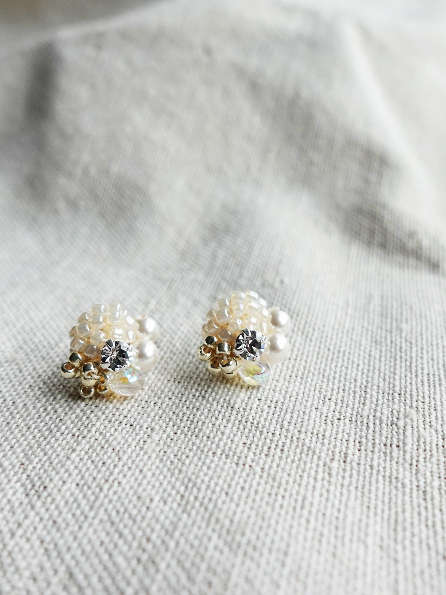 Polaris Stud Earrings in Ivory Front