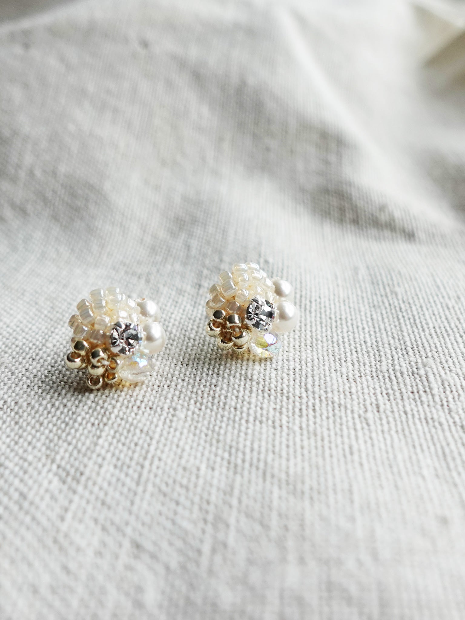 Polaris Stud Earrings in Ivory Right 2