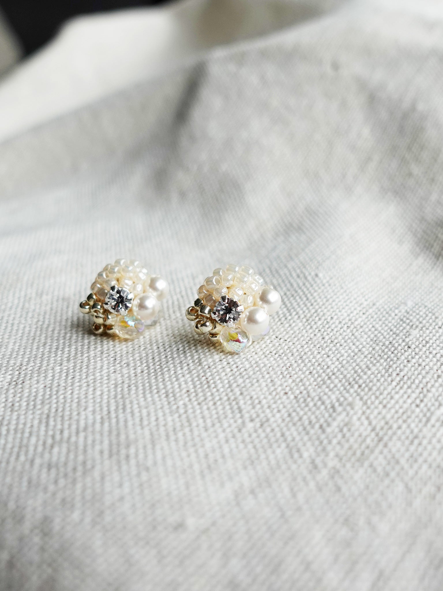 Polaris Stud Earrings in Ivory Right