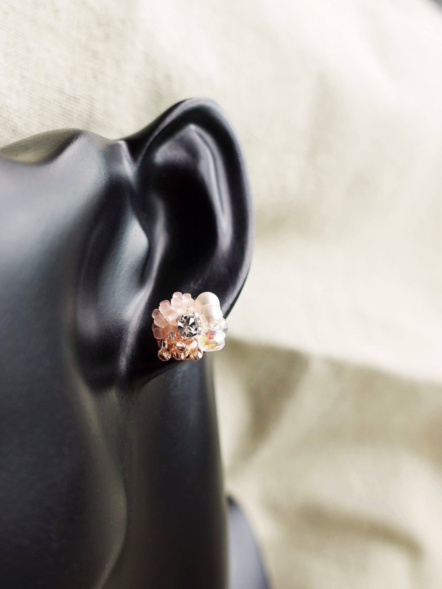 Polaris Stud Earrings in Pink Bust