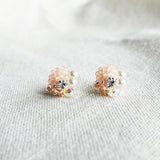 Polaris Stud Earrings in Pink Front