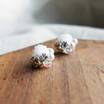 Polaris Stud Earrings in White Display Left