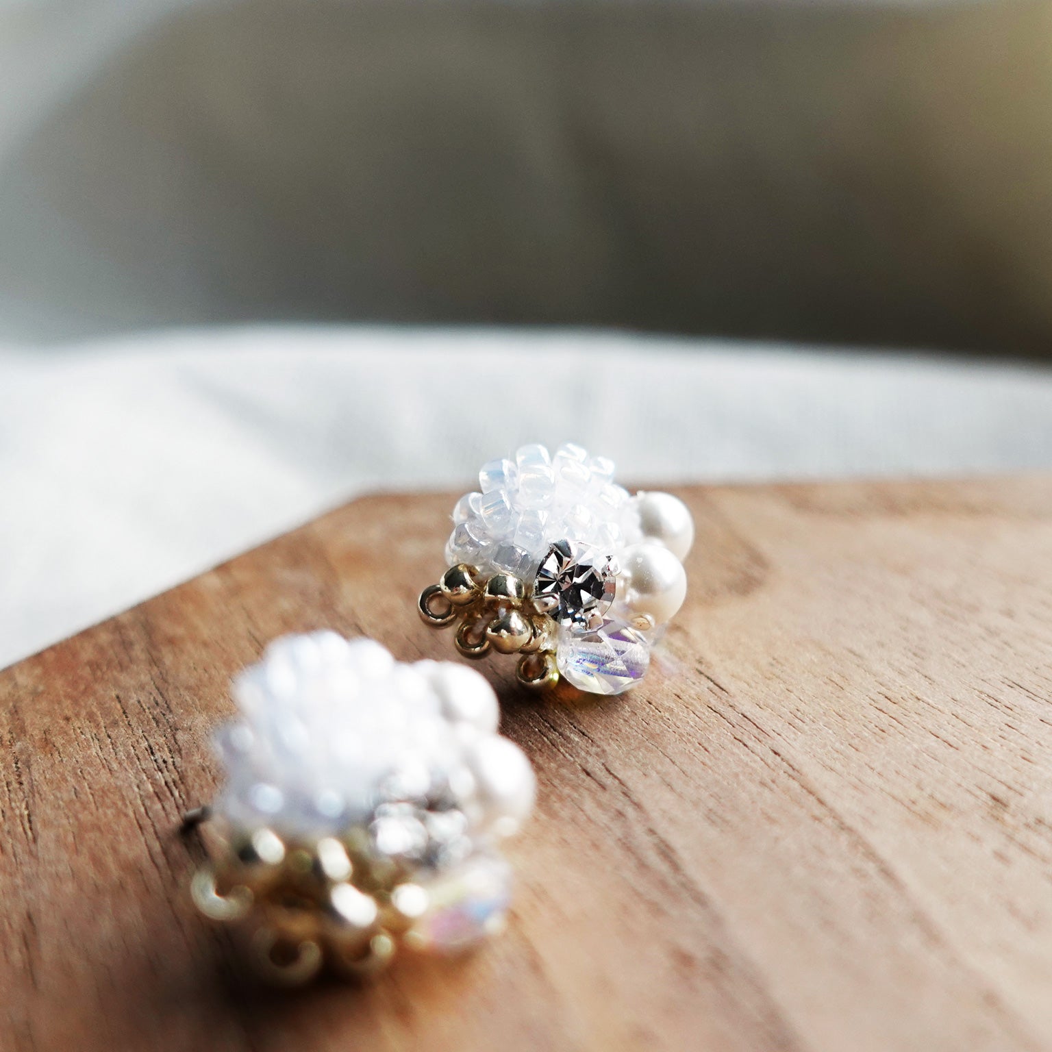 Polaris Stud Earrings in White Right 1