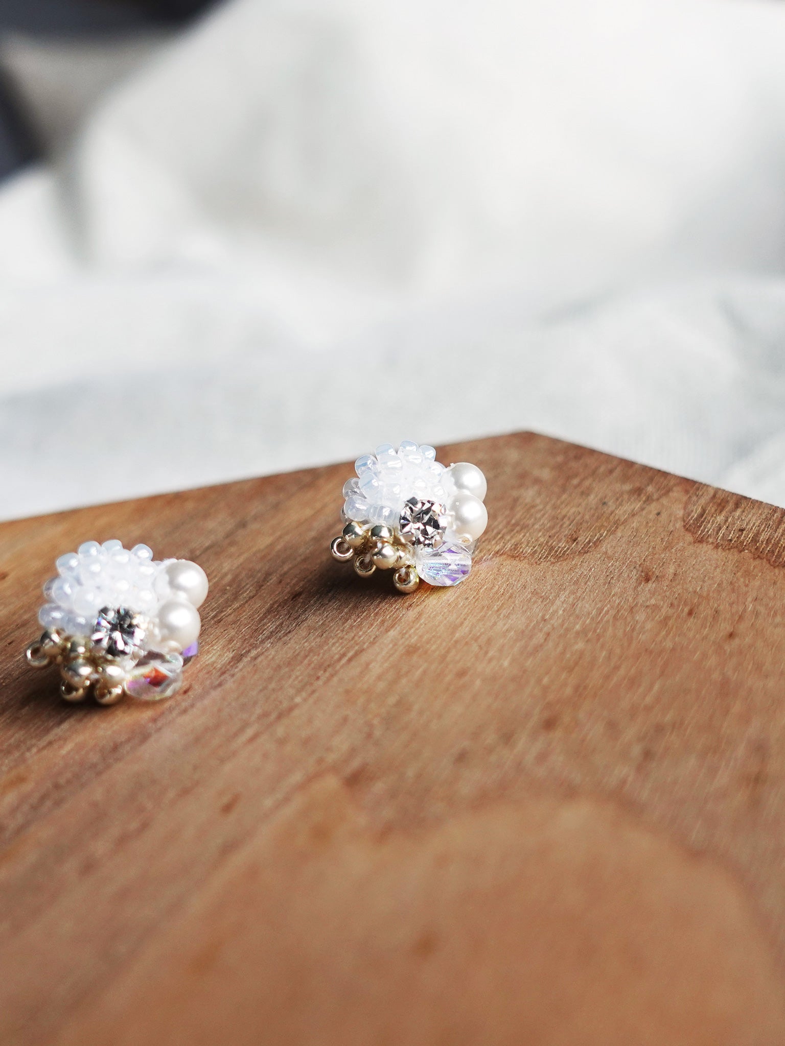 Polaris Stud Earrings in White Right 2