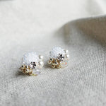 Polaris Stud Earrings in White Left 1
