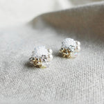 Polaris Stud Earrings in White Left 2