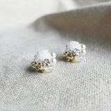 Polaris Stud Earrings in White Left 2