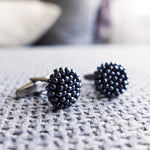 Prelude Delica Cufflink in Hematite Black Close up