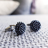 Prelude Delica Cufflink in Hematite Black Close up