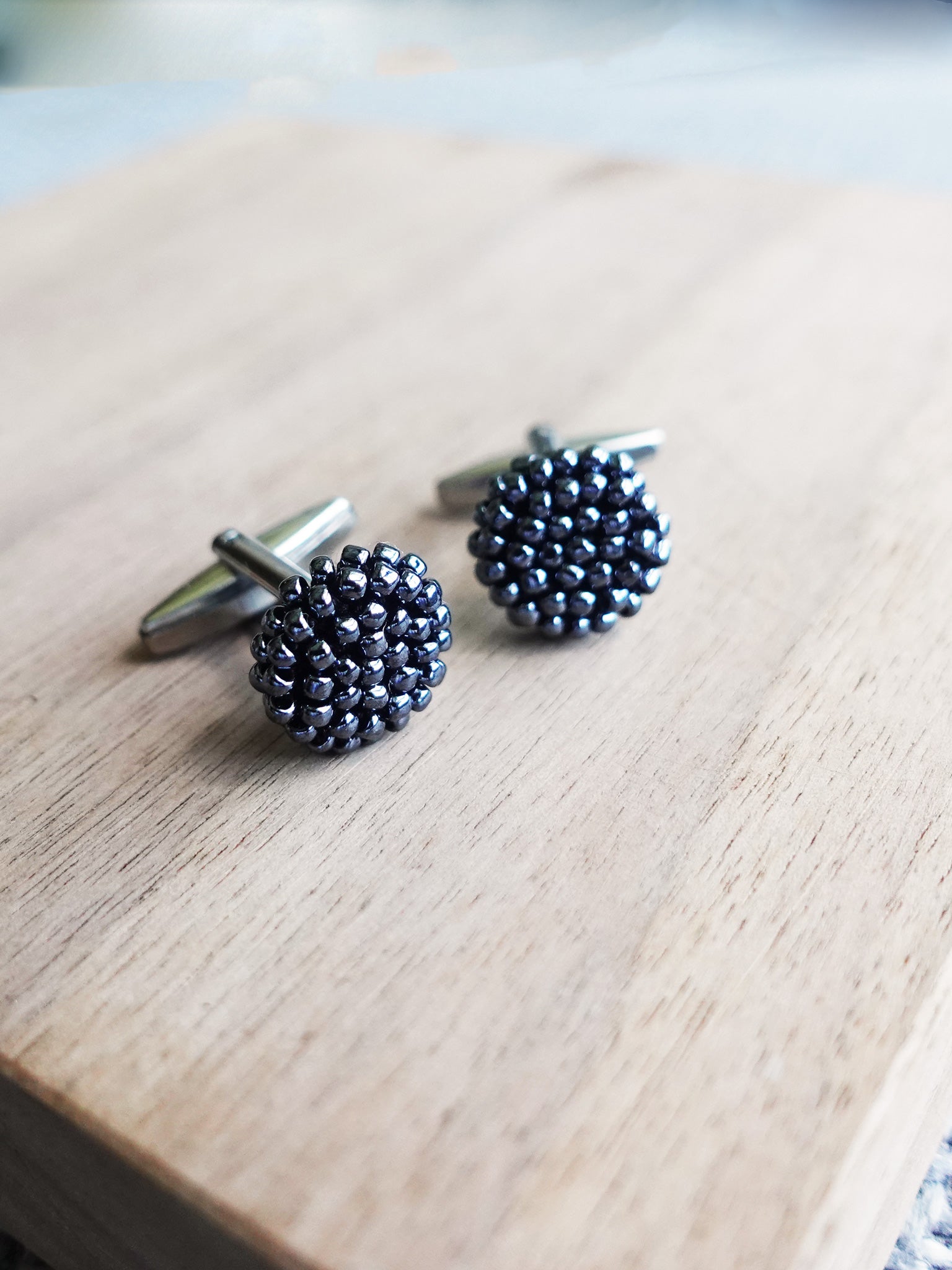 Prelude Delica Cufflink in Hematite Black Display