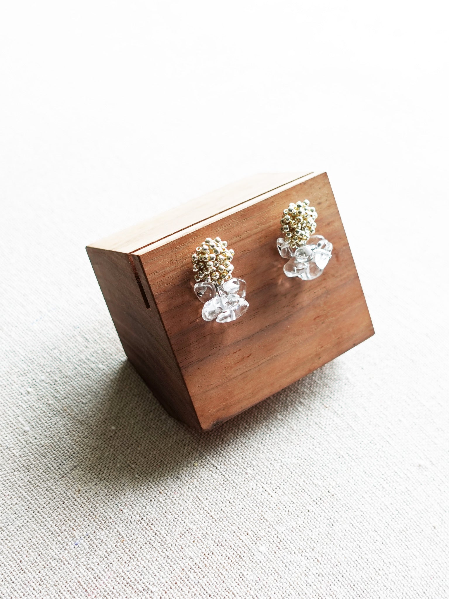 Sereia Quartz Earrings in Gold Display Left