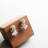 Sereia Quartz Earrings in Gold Display Top