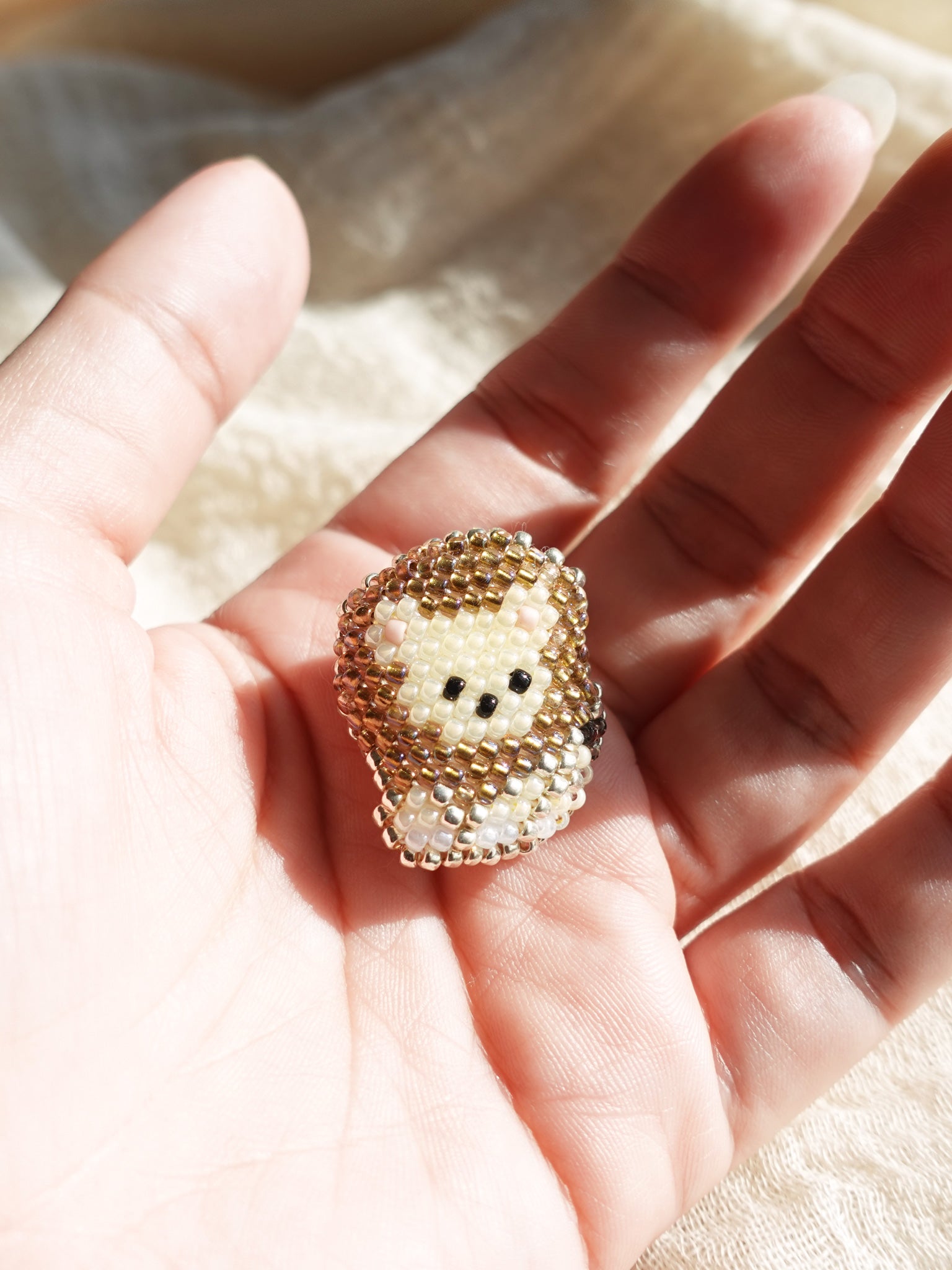 Small Lion Brooch Pin Held