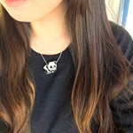 Small Panda Loaf Necklace on model