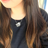 Small Panda Loaf Necklace on model