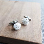Star Dust Delica Cufflink in White Display