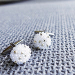 Star Dust Delica Cufflink in White Front