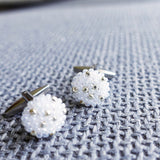 Star Dust Delica Cufflink in White Front