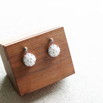 Star Dust Delica Drop Earrings in White Display Front