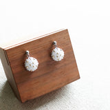 Star Dust Delica Drop Earrings in White Display Front