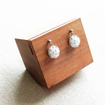 Star Dust Delica Drop Earrings in White Display Left
