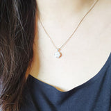 Star Dust Petite Necklace in White Model